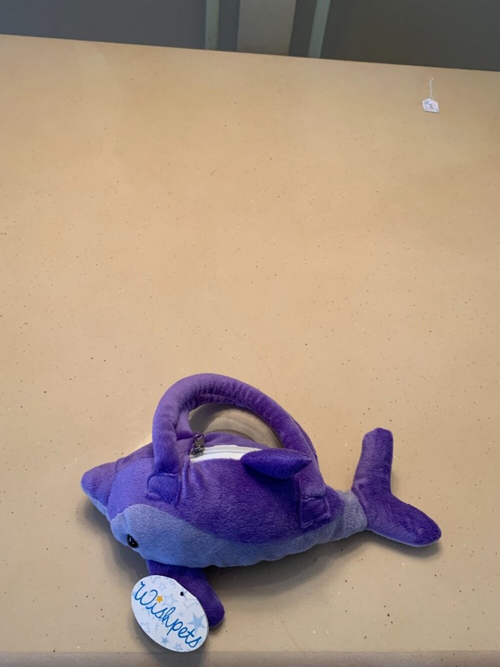 WISHPET PLUSH 12" BRIGHT DOLPHIN PURSE  NWT